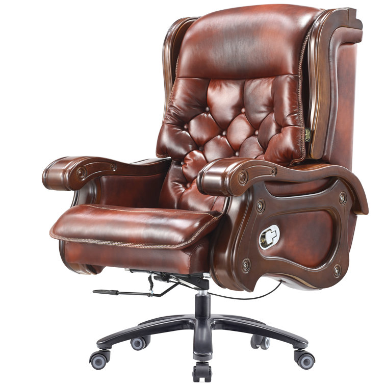 Penn Executive Chairs Genuine Leather Executive Chair with Headrest